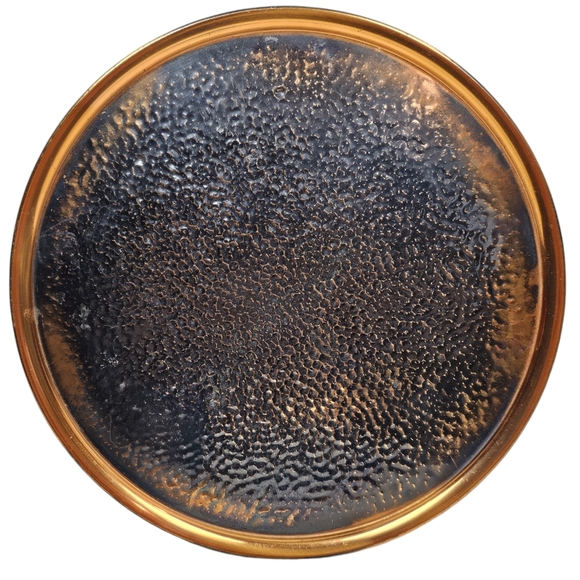 Vintage MCM‎ Round Hammered Textured Copper Serving Tray 10.5" - Picture 6 of 6